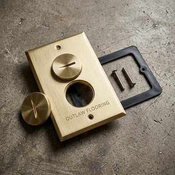 Solid Brass Floor Outlet Cover Plate - Duplex