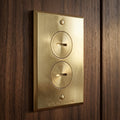 Solid Brass Floor Outlet Cover Plate - Duplex